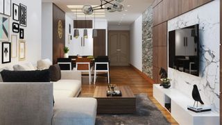 Tư vấn thiết kế nội thất căn hộ chung cư có diện tích 83m² theo phong cách hiện đại, tối giản với chi phí 74 triệu