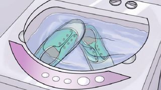 Làm sạch giày đơn giản và nhanh chóng với máy giặt