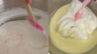 Cách trộn lòng trắng trứng đánh bông với các nguyên liệu khác