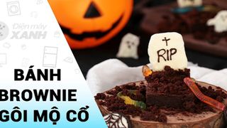 [Video]Chi tiết cách làm bánh brownie ngôi mộ cổ Halloween vừa ngon vừa độc lạ