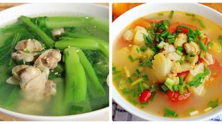2 cách nấu canh ngao (nghêu) với rau cải, với dứa ngon ngọt, thanh mát, đơn giản