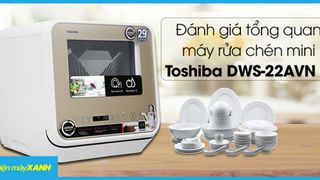 Đánh giá tổng quan máy rửa chén mini Toshiba DWS-22AVN N 730W
