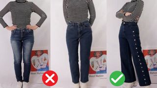 Theo chân cô nàng đùi to chắc nịch chọn đúng kiểu quần jeans nịnh dáng siêu chuẩn, chẳng cần giảm cân nhìn cũng gọn người