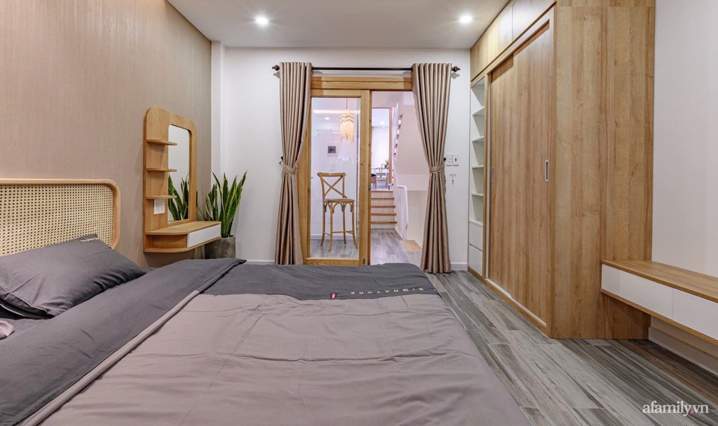 Các căn phòng nghỉ ngơi đều được chị Quỳnh An sử dụng sắc màu trung tính tạo cảm giác ấm cúng.