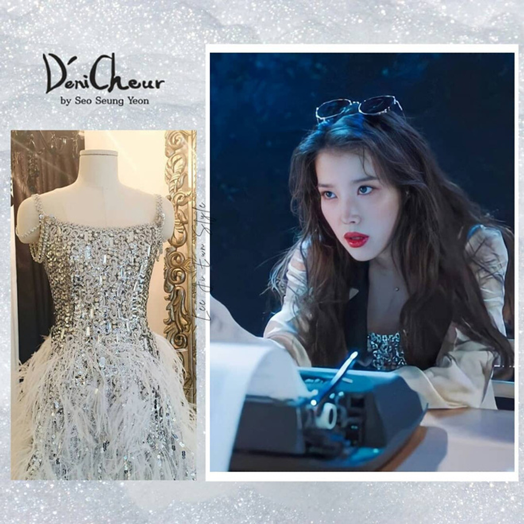 Tiếp đó là chiếc đầm sequin lấp lánh nằm trong BST DENICHEUR by Seo Seung Yeon, đem mix cùng blazer vừa điệu đà, vừa thanh lịch, cá tính